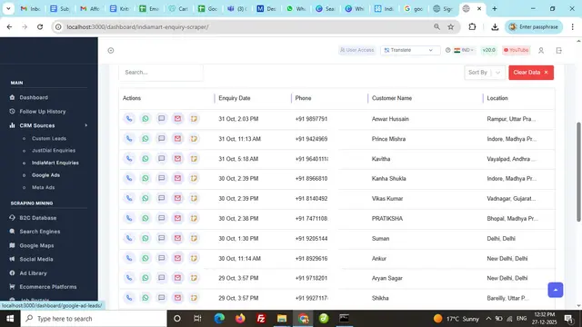 GoogleAds CRM  Result